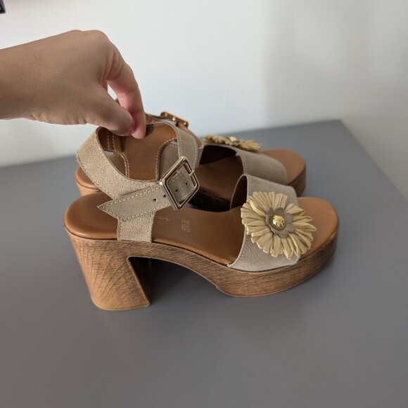 Leather Platform Sandals Size 6.5 - Picture 3 of 3